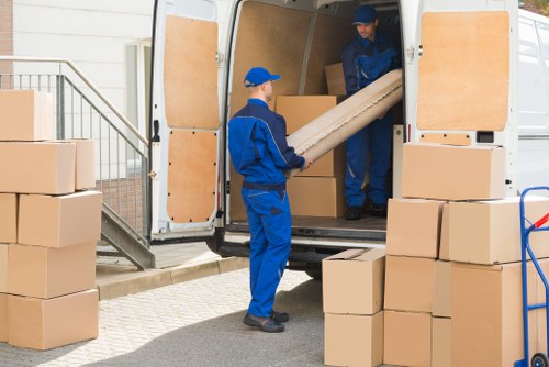 Local removals team helping a household move in Andstorage