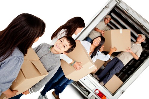 Removal van loading items for a local move in Andstorage