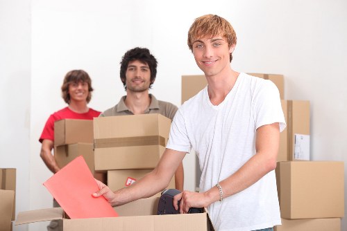 Organised boxes and labeled items ready for storage or relocation